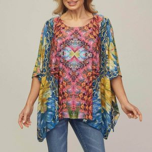 Saloos one size vibrant tunic multi front