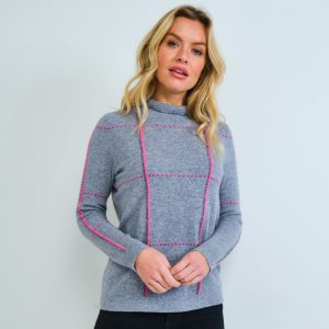 Edinburgh Knitwear ek158 plaid sweater